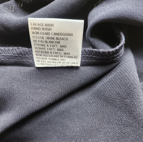 Andy & Lucy Navy Woven Guipure Lace Top - Size L - Picture 8 of 9